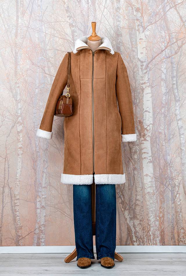 Patron Femme - Manteau façon peau lainée (Modèle Courchevel)