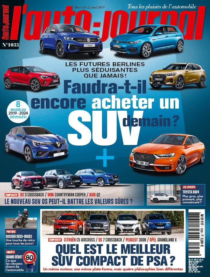 La Une de L'Auto-Journal n°1033 du 09/05/2019