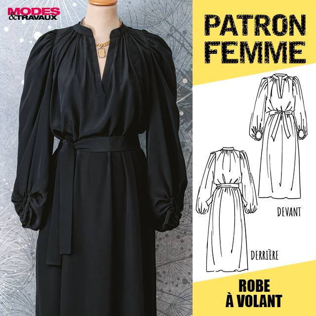 Patron Femme -Robe à manches bouffantes (modèle Marbella)